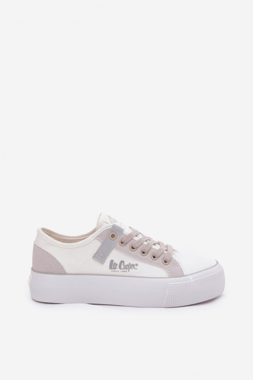 Sapatos de lazer com uma plataforma Lee Cooper LCEM-25-31-3479L Branco-cor cinza Sapatos de lazer com uma plataforma Lee Cooper LCEM-25-31-3479L Branco-cor cinza