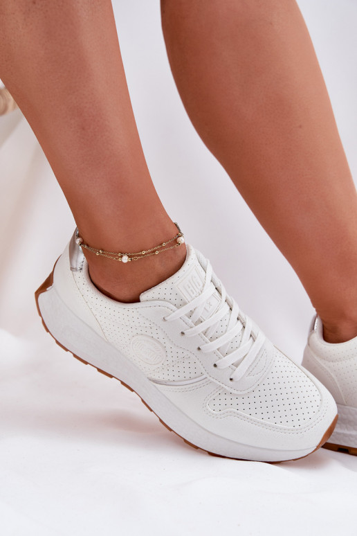 À modalo de tênis Feminino com uma plataforma Big Star RR274487 Hi-Poly System cor branca