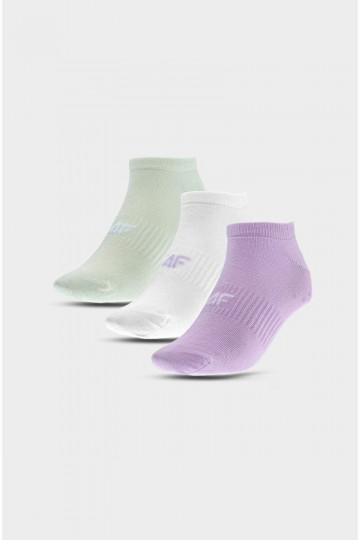 Meias femininas do dia a dia até o tornozelo 3 pares em várias cores