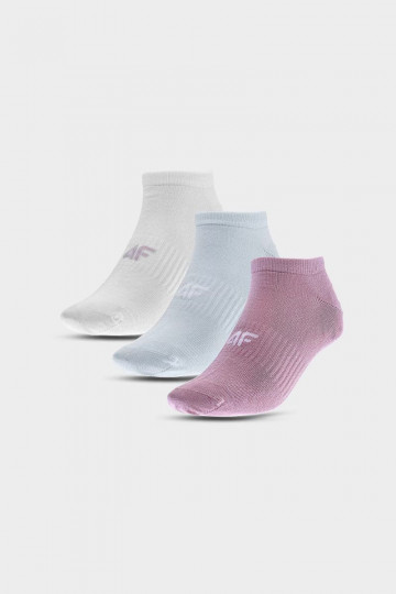 Meias femininas do dia a dia até o tornozelo 3 pares em várias cores