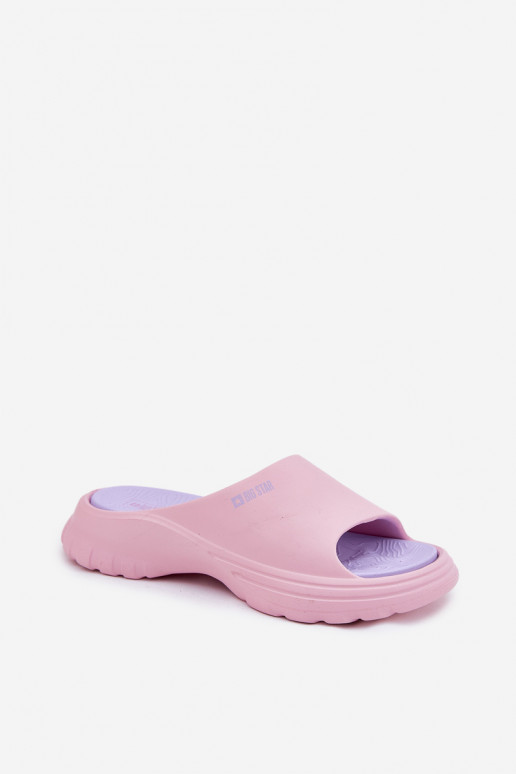 Chinelos leves Chinelos femininos Big Star RR274A587 cor rosa