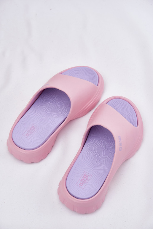 Chinelos leves Chinelos femininos Big Star RR274A587 cor rosa