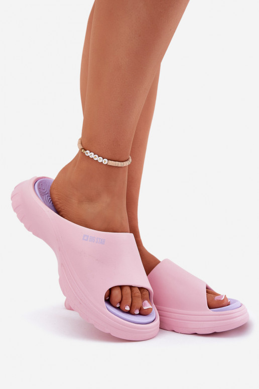 Chinelos leves Chinelos femininos Big Star RR274A587 cor rosa