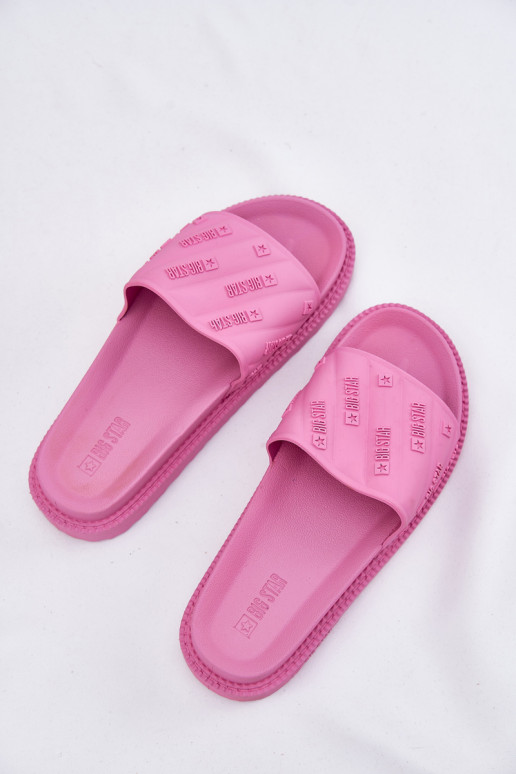 Chinelos femininos com uma plataforma Big Star RR274A541 cor rosa