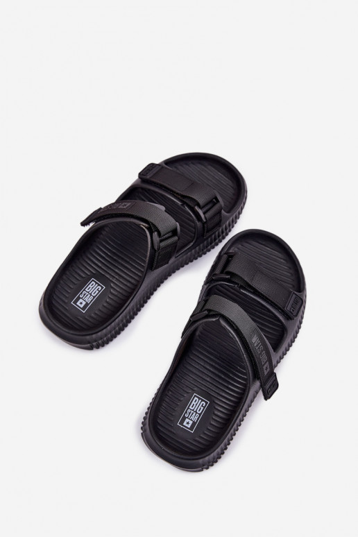 Chinelos leves Chinelos femininos Z com fecho adesivoami Big Star RR274A527 cor preta