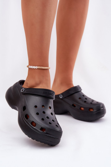Chinelos femininos leves com solas grossas modernas Big Star RR274A118 cor preta 2
