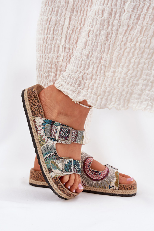 Estampado Chinelos femininos com uma plataforma com fivelas Lee Cooper LCEM-25-35-3483L Cores diferentes