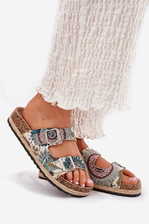 Estampado Chinelos femininos com uma plataforma com fivelas Lee Cooper LCEM-25-35-3483L Cores diferentes