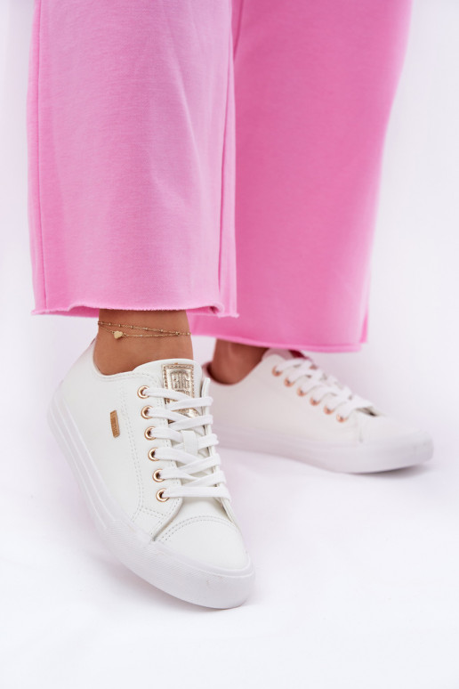 Sapatos casuais brancos femininos em couro sintético Big Star RR274748