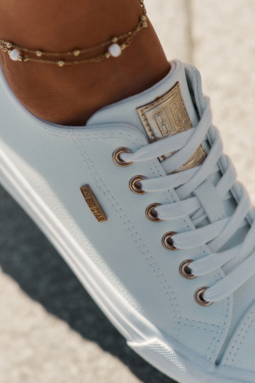 Sapatos casuais brancos femininos em couro sintético Big Star RR274748 2