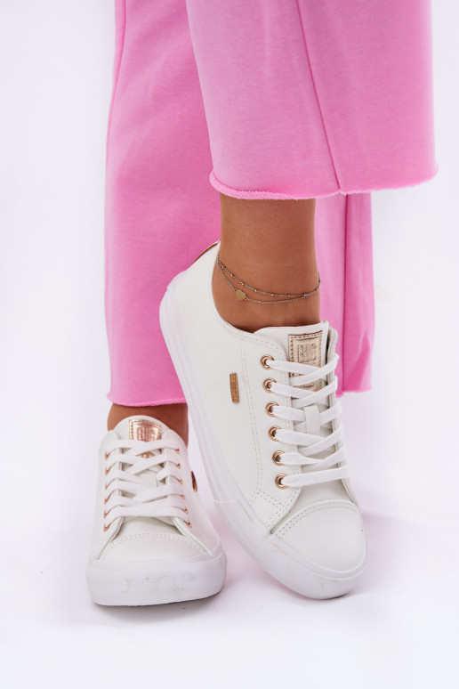 Sapatos casuais brancos femininos em couro sintético Big Star RR274748