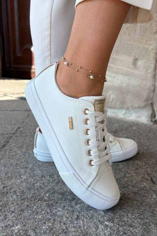 Sapatos casuais brancos femininos em couro sintético Big Star RR274748