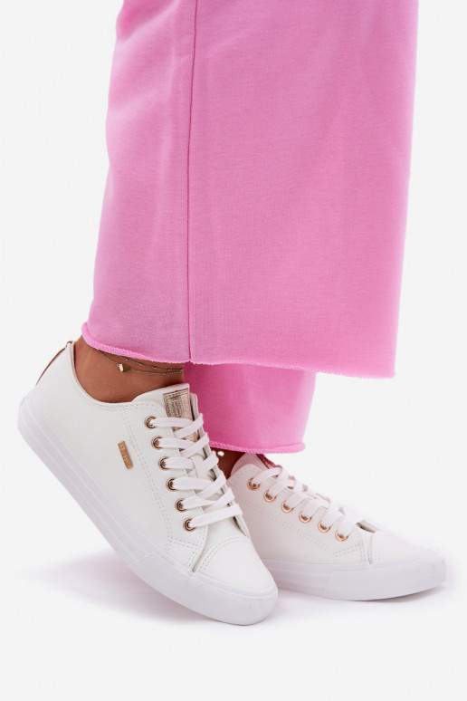 Sapatos casuais brancos femininos em couro sintético Big Star RR274748