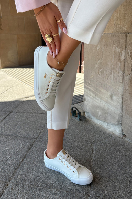 Sapatos casuais brancos femininos em couro sintético Big Star RR274748