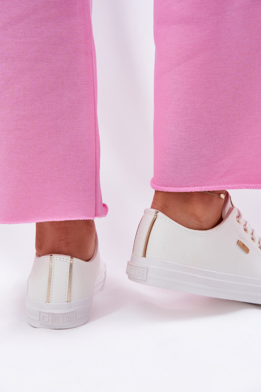 Sapatos casuais brancos femininos em couro sintético Big Star RR274748