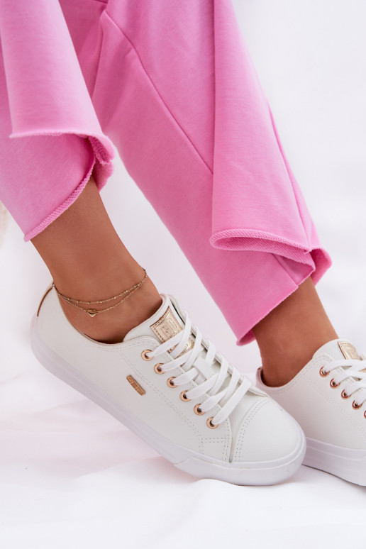 Sapatos casuais brancos femininos em couro sintético Big Star RR274748