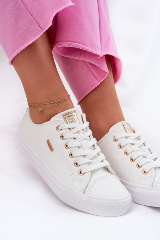 Sapatos casuais brancos femininos em couro sintético Big Star RR274748