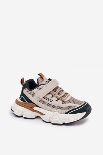 À modalo de tênis sapato Tênis infantis com fixadores adesivos bege Ronivelle