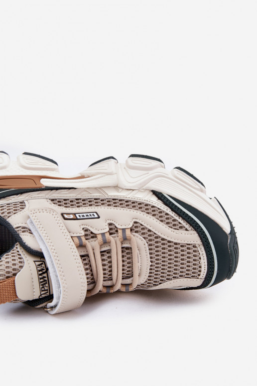 À modalo de tênis sapato Tênis infantis com fixadores adesivos bege Ronivelle