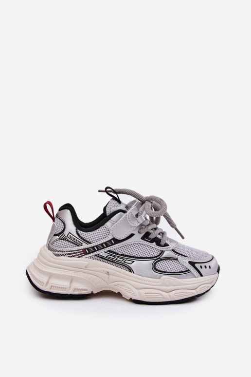 À modalo de tênis Infantil Em uma sola grossa cor prata Xairana