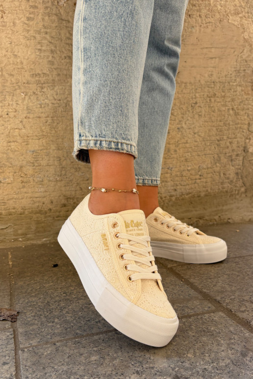 Sapatos de lazer com renda Lee Cooper LCEM-25-31-3440L bege Sapatos de lazer com renda Lee Cooper LCEM-25-31-3440L bege