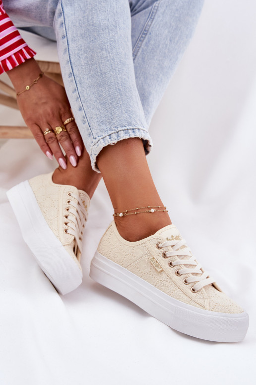 Sapatos de lazer com renda Lee Cooper LCEM-25-31-3440L bege Sapatos de lazer com renda Lee Cooper LCEM-25-31-3440L bege