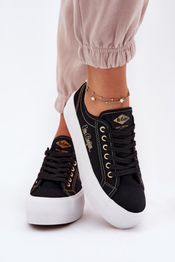 Tênis têxteis com uma plataforma Lee Cooper LCEM-25-31-3431L cor preta