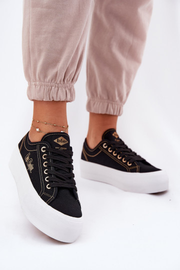 Tênis têxteis com uma plataforma Lee Cooper LCEM-25-31-3431L cor preta 2