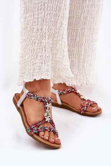 Sandálias rasteiras para mulheres Z Plecionymi Paskami I Przypinkami Artiker 54C1322 Cores diferentes