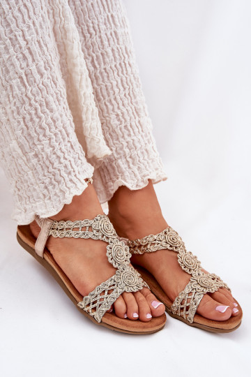 Sandálias rasteiras para mulheres Z KoronkoParaym Um exemplo Artiker 56C1281 cor dourada