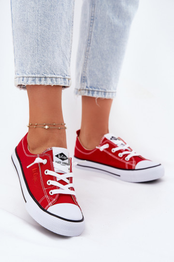  Sapatos de lazer Lee Cooper LCEM-25-02-3298L cor vermelha