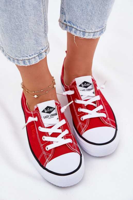 Sapatos de lazer Lee Cooper LCEM-25-02-3298L cor vermelha  Sapatos de lazer Lee Cooper LCEM-25-02-3298L cor vermelha