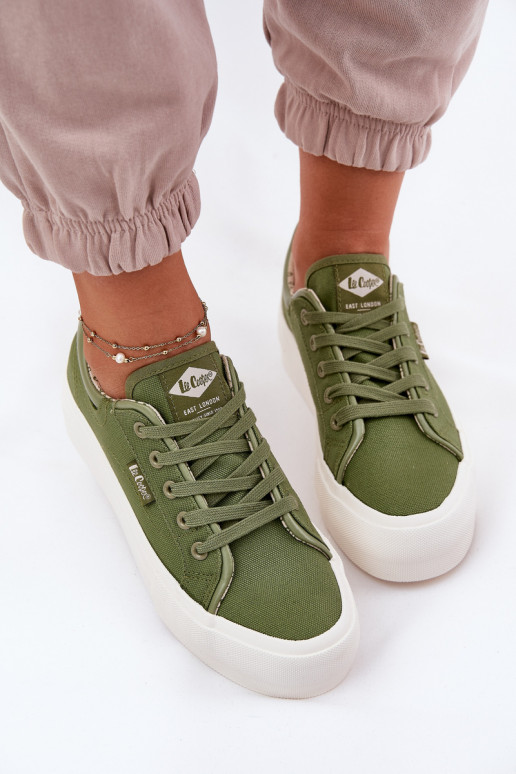 Sapatos de lazer com uma plataforma Lee Cooper LCEM-25-31-3449L cor verde Sapatos de lazer com uma plataforma Lee Cooper LCEM-25-31-3449L cor verde