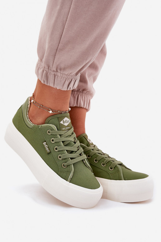 Sapatos de lazer com uma plataforma Lee Cooper LCEM-25-31-3449L cor verde Sapatos de lazer com uma plataforma Lee Cooper LCEM-25-31-3449L cor verde