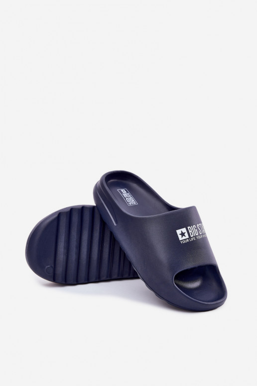 Chinelos leves Chinelos Tem que sercho Z Logo Big Star RR174A014 azul escuro