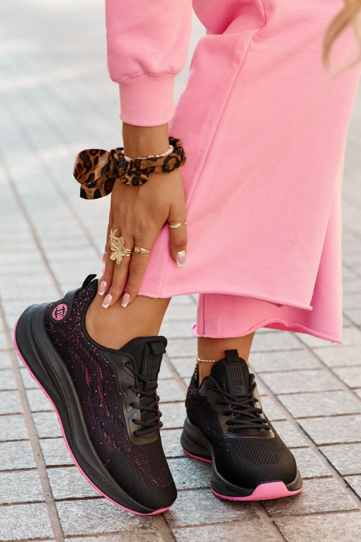 Tênis tipo sneaker com plataforma Big Star RR274523 HI-POLY SYSTEM cor preta