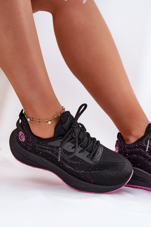 Tênis tipo sneaker com plataforma Big Star RR274523 HI-POLY SYSTEM cor preta