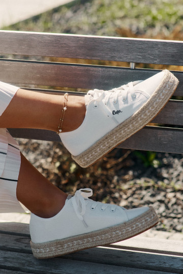 Tênis casuais com cadarços Lee Cooper LCIN-25-44-3217 brancos