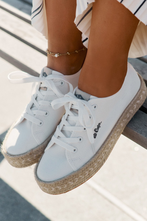 Tênis casuais com cadarços Lee Cooper LCIN-25-44-3217 brancos