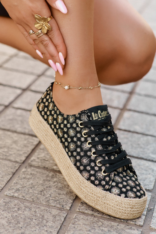 Tênis casuais estampados com plataforma Lee Cooper LCIN-25-08-3647L pretos