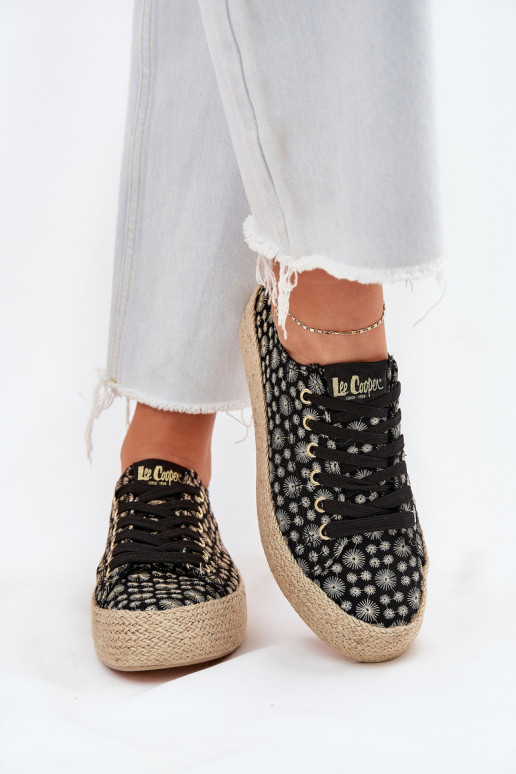 Tênis casuais estampados com plataforma Lee Cooper LCIN-25-08-3647L pretos