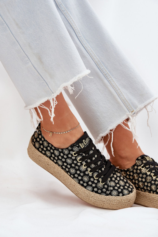 Tênis casuais estampados com plataforma Lee Cooper LCIN-25-08-3647L pretos