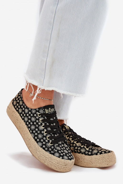 Tênis casuais estampados com plataforma Lee Cooper LCIN-25-08-3647L pretos