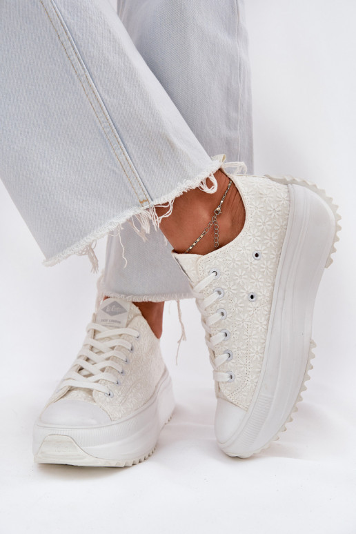 Sapatos de lazer Z Haftem com uma plataforma Lee Cooper LCEM-25-31-3465L cor branca Sapatos de lazer Z Haftem com uma plataforma Lee Cooper LCEM-25-31-3465L cor branca