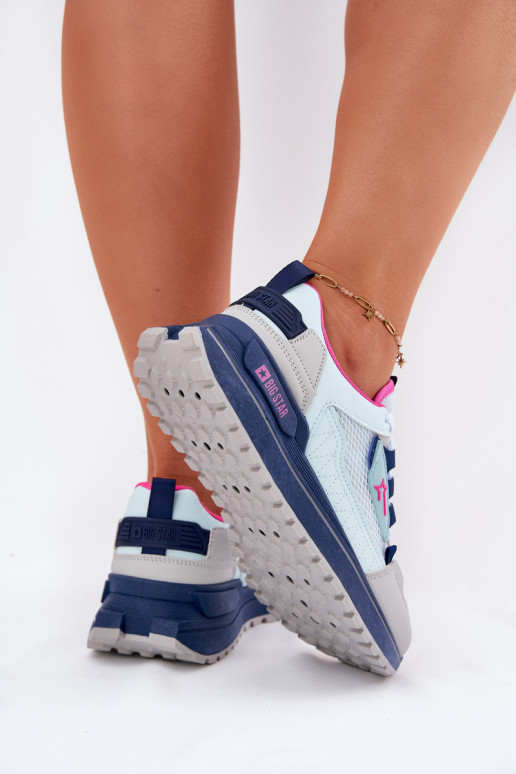 tênis Feminino com uma plataforma Big Star RR274A225 HI-POLY SYSTEM cor azul