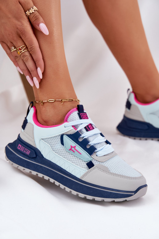 tênis Feminino com uma plataforma Big Star RR274A225 HI-POLY SYSTEM cor azul