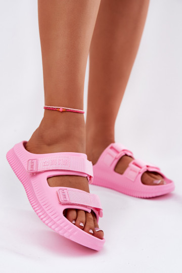 Chinelos leves Chinelos femininos Z com fecho adesivoami Big Star RR274A528 cor rosa 2