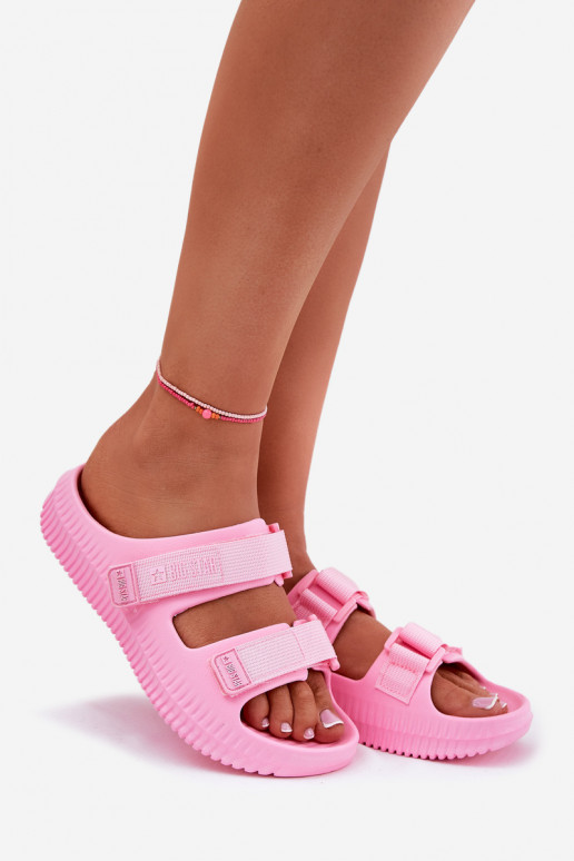 Chinelos leves Chinelos femininos Z com fecho adesivoami Big Star RR274A528 cor rosa