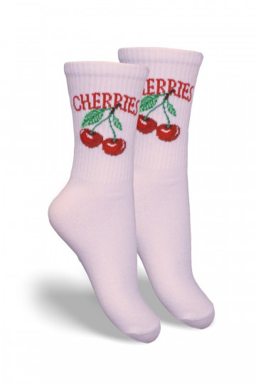 Meias infantis Juventude CHERRIES cor rosa