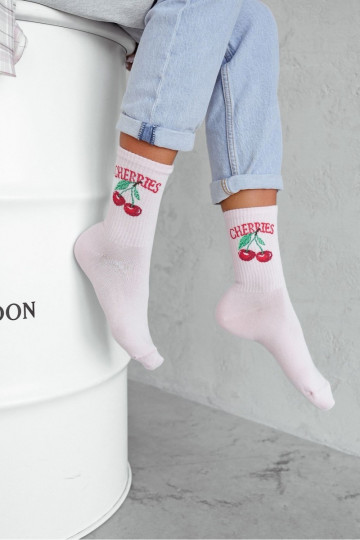 Meias Feminino CHERRIES cor rosa